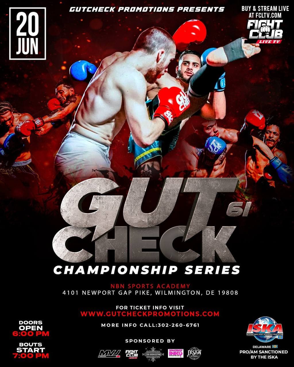 Gut Check Championship Series 61 | June 20th, 2026 muay thai and kickboxing event poster