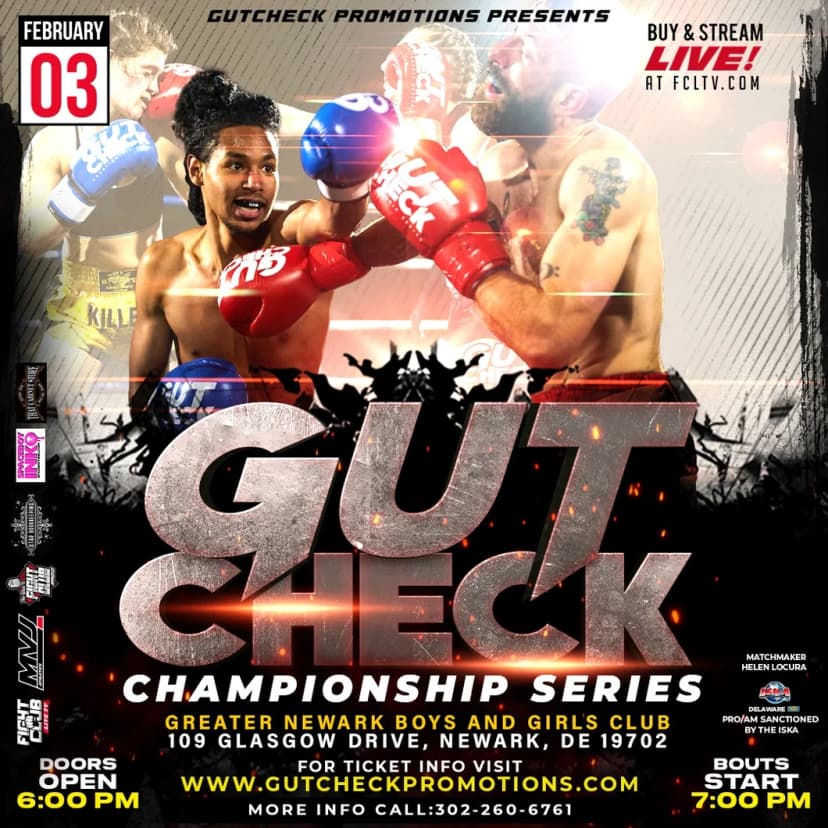 Poster for Gut Check - Muay Thai & Kickboxing | February 3, 2024