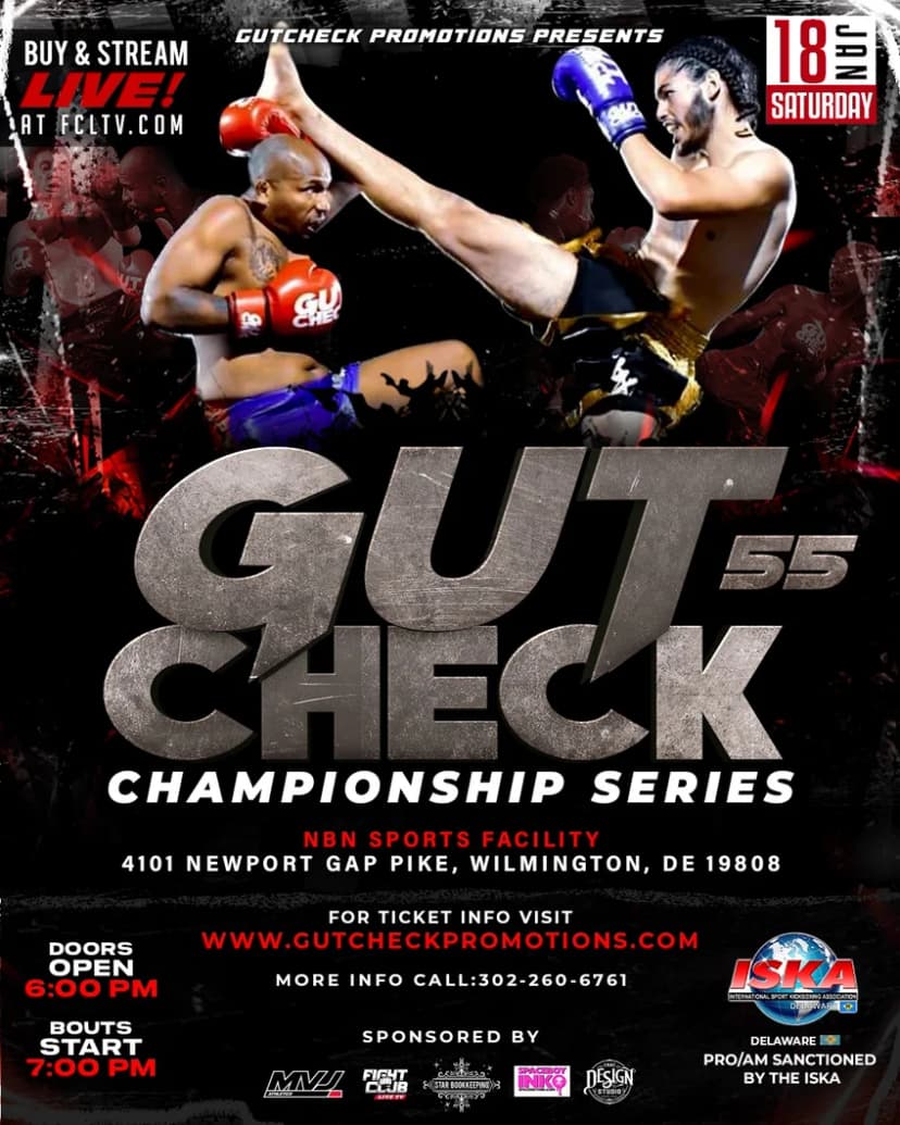 Poster for Gut Check Championship Series - Muay Thai & Kickboxing | January 18, 2025